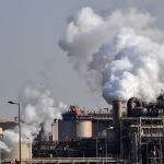 This picture taken on December 11, 2019, shows a view of an industrial plant at the Jubail Industrial City, about 95 kilometres north of Dammam in Saudi Arabia's eastern province overlooking the Gulf. (Photo by GIUSEPPE CACACE / AFP)